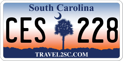 SC license plate CES228