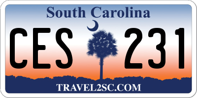 SC license plate CES231