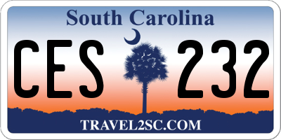 SC license plate CES232