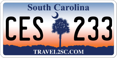 SC license plate CES233