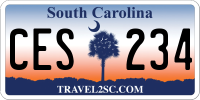SC license plate CES234