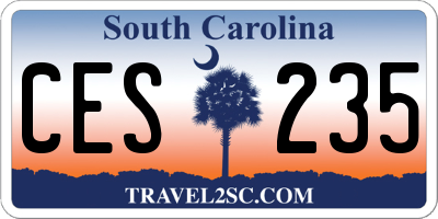SC license plate CES235