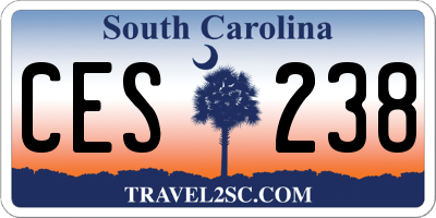 SC license plate CES238