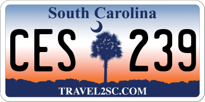 SC license plate CES239