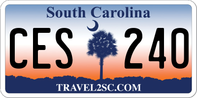 SC license plate CES240