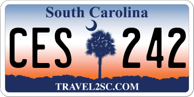 SC license plate CES242