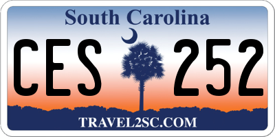 SC license plate CES252
