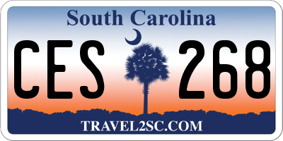 SC license plate CES268