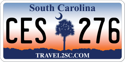 SC license plate CES276