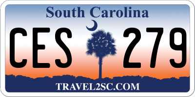 SC license plate CES279