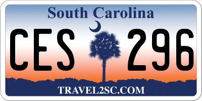 SC license plate CES296