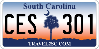 SC license plate CES301