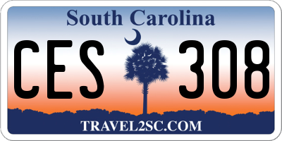 SC license plate CES308