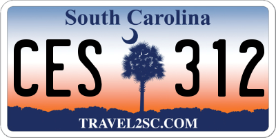 SC license plate CES312