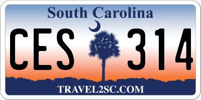 SC license plate CES314
