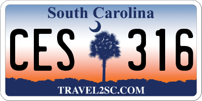 SC license plate CES316