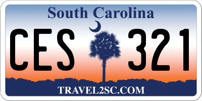 SC license plate CES321