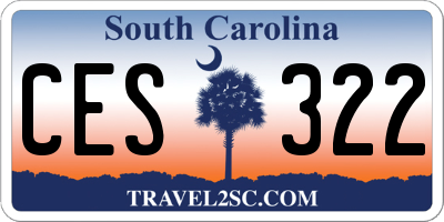 SC license plate CES322