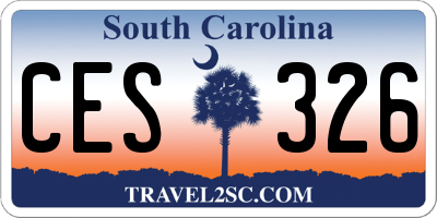 SC license plate CES326