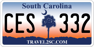 SC license plate CES332
