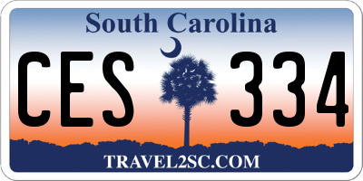 SC license plate CES334