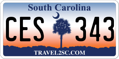 SC license plate CES343