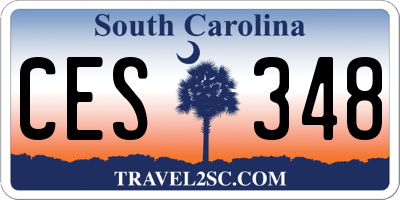 SC license plate CES348