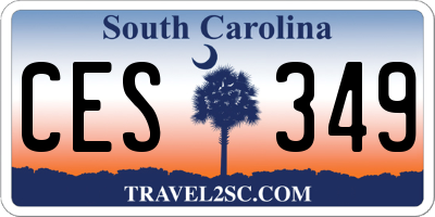 SC license plate CES349