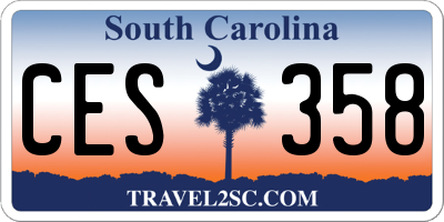 SC license plate CES358