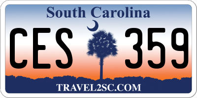 SC license plate CES359