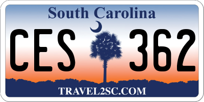 SC license plate CES362