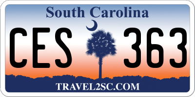 SC license plate CES363