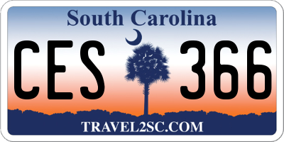 SC license plate CES366