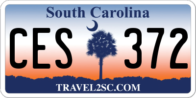 SC license plate CES372