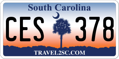 SC license plate CES378