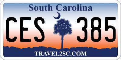SC license plate CES385