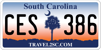 SC license plate CES386