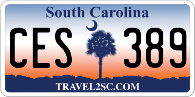 SC license plate CES389