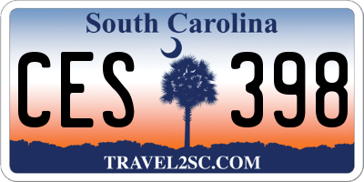 SC license plate CES398