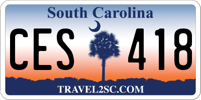 SC license plate CES418