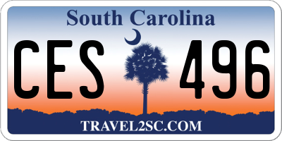 SC license plate CES496