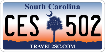 SC license plate CES502