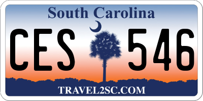 SC license plate CES546