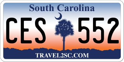 SC license plate CES552