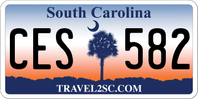 SC license plate CES582