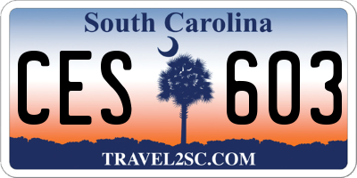SC license plate CES603