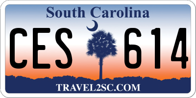 SC license plate CES614
