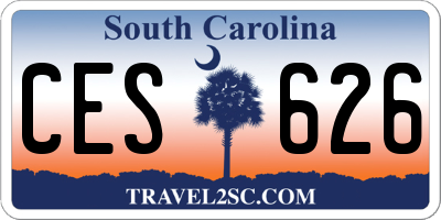 SC license plate CES626
