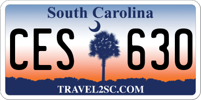SC license plate CES630
