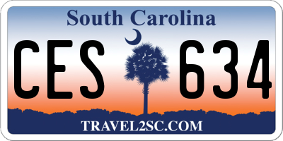SC license plate CES634
